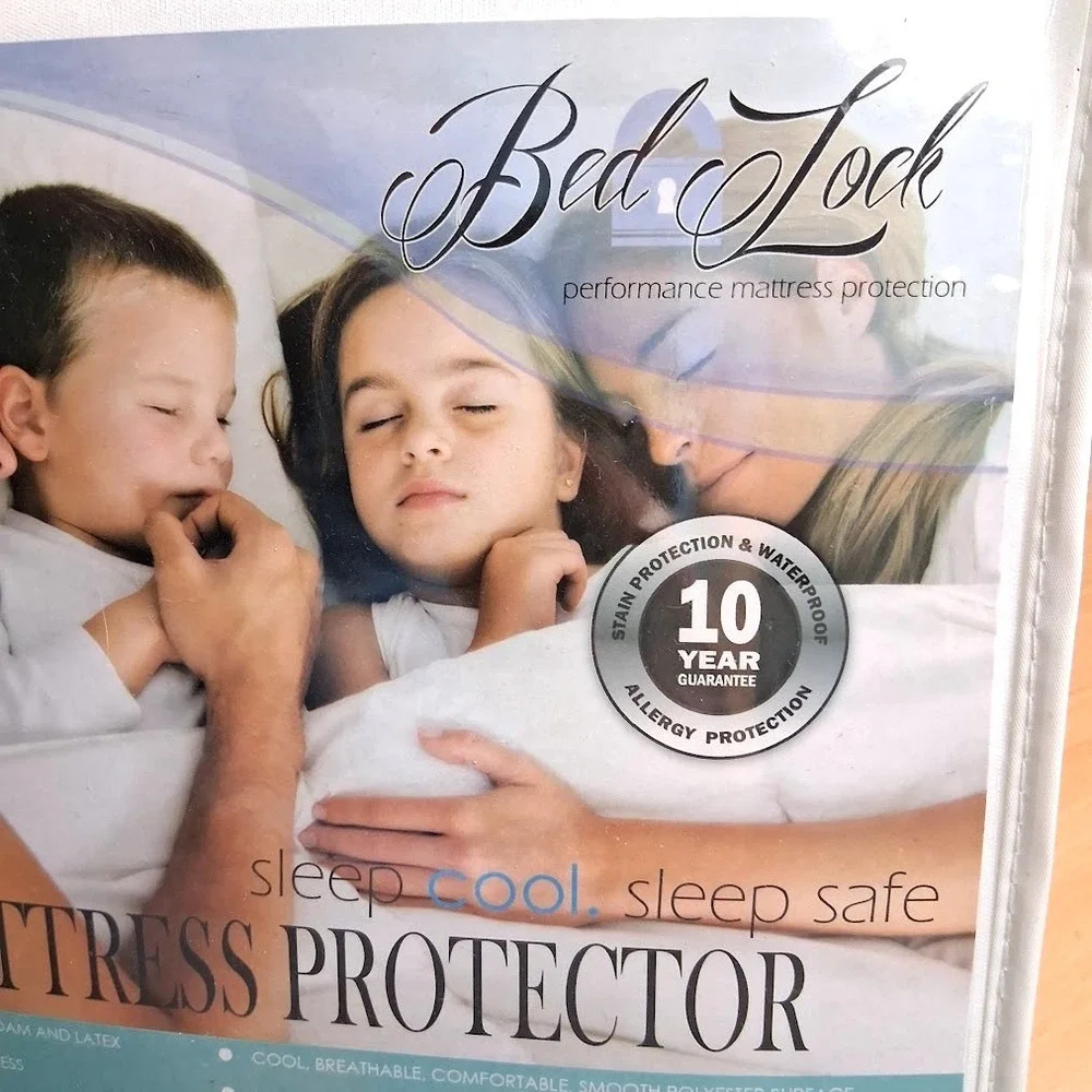Bed Lock Deluxe Mattress Protector King Size Waterproof White Allergy Protection